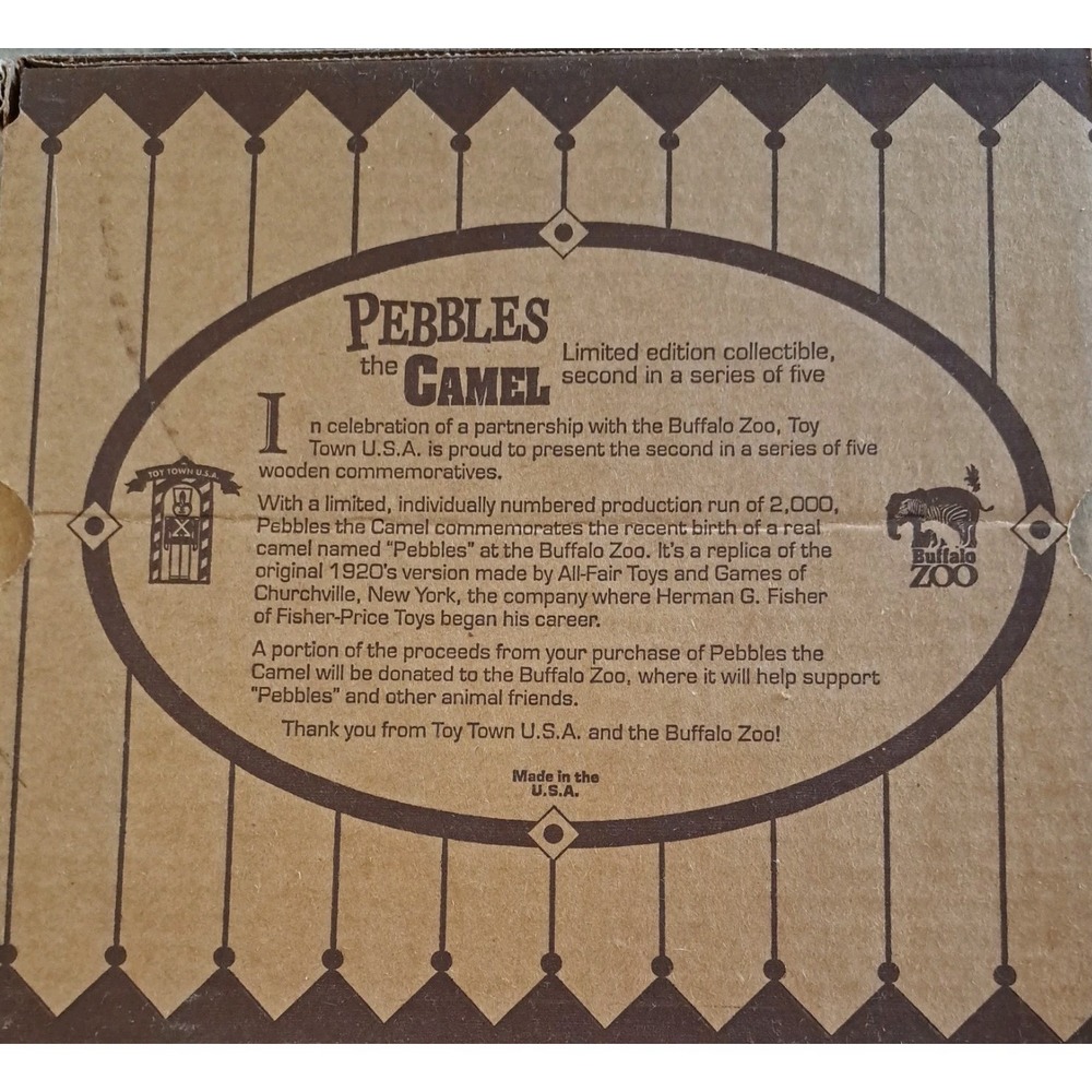 Fisher Price Toy Town Buffalo Zoo Pebbles the Camel Limited Edition TOYFEST1999 - Picture 3 of 7